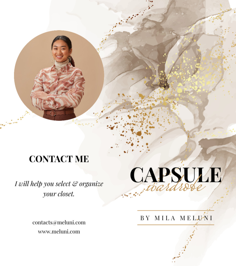 Capsule Wardrobe Offer By Competent Stylist Brochure 9x8in Bi-fold Design Template