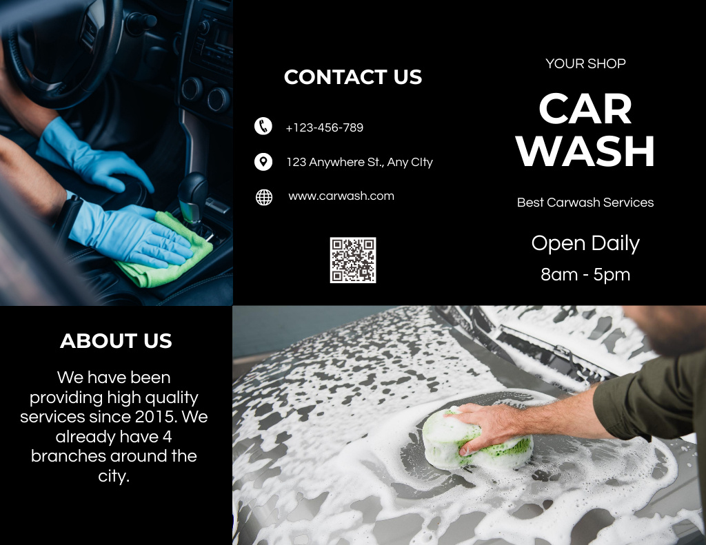 Car Wash Service Offer Brochure 8.5x11in Tasarım Şablonu