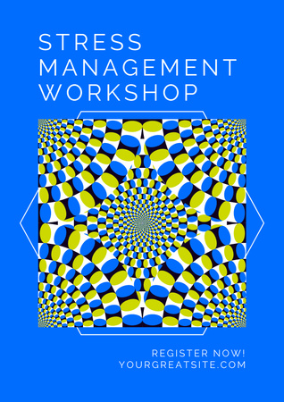 Stress Management Workshop Offer on Blue Poster Design Template