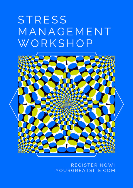 Plantilla de diseño de Stress Management Workshop Offer on Blue Poster 