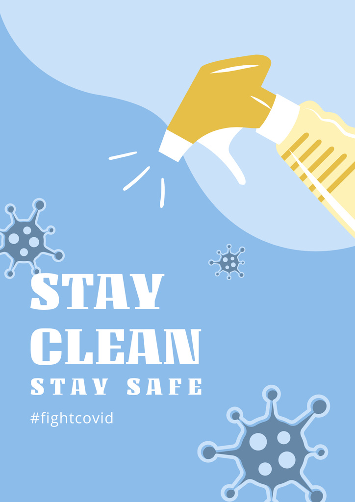 Stay Clean to Protect from COVID Poster tervezősablon