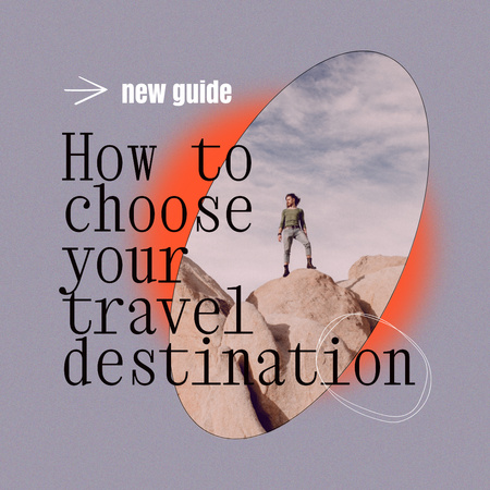 Designvorlage Travel inspiration with Man on Rock für Instagram