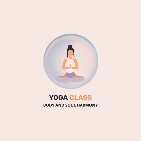 Emblem of Yoga Studio Logo Design Template