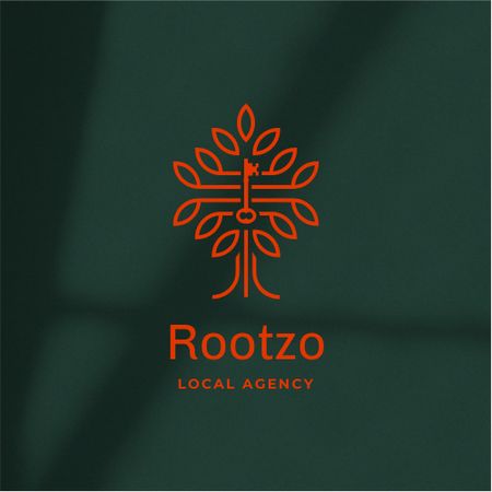 Agency Services Ad with Creative Tree Illustration Logo Šablona návrhu