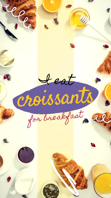 Fresh Croissants with Jam and Juice Instagram Story Πρότυπο σχεδίασης