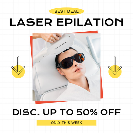 Designvorlage Beste Deal-Rabatte für die Laser-Haarentfernung für Instagram