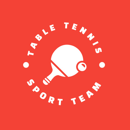 Table Tennis Club Emblem Logo Design Template