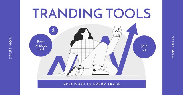 Effective Trading Tools for Profitable Trades Facebook AD Design Template