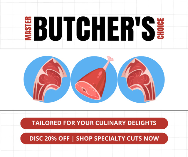 Modèle de visuel Meat Pieces for Your Culinary Experiments - Facebook