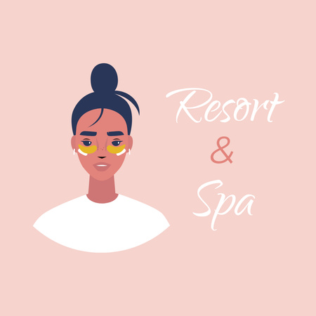 Resort and Spa Ad with Woman Instagram Design Template