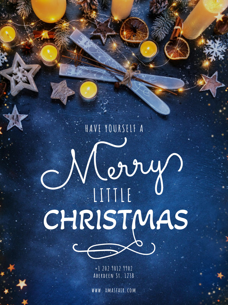 Christmas Greeting with Beautiful Decorations Poster US – шаблон для дизайну
