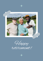 Senior Friends Taking Selfie With Retirement Greeting