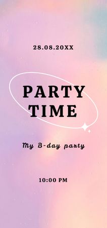 Party Announcement on Pink Gradient Background Flyer DIN Large – шаблон для дизайну