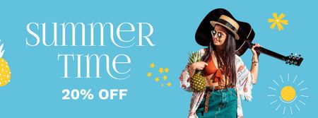 Summer Inspiration with Stylish Girl Facebook cover Design Template