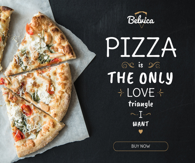 Pizzeria Offer Hot Pizza Pieces Facebook Design Template