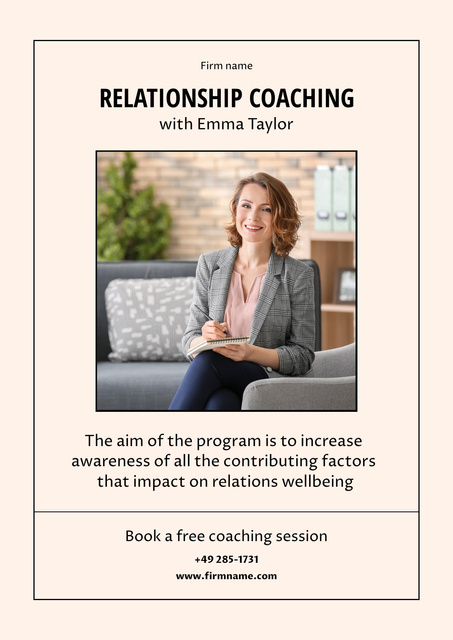 Relationship Coaching and Consultation Poster Tasarım Şablonu