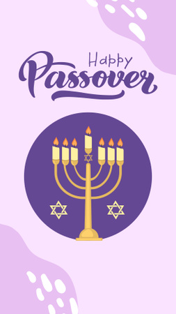 Passover Greeting with Menorah Instagram Story Design Template