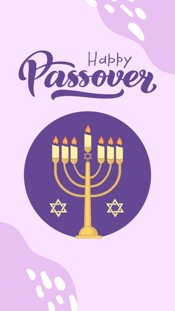 Modèle de visuel Passover Greeting with Menorah - Instagram Story