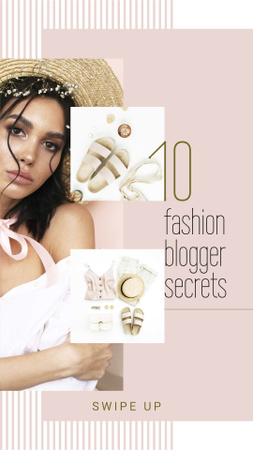 Fashion Blog ad Woman in Summer Outfit Instagram Story – шаблон для дизайну