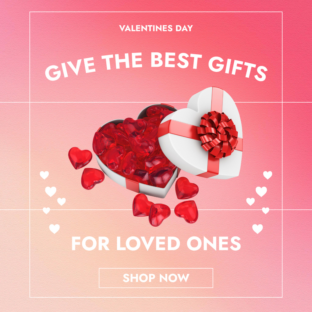 Ontwerpsjabloon van Instagram AD van Best Valentine's Day Gift Offer with Gradient Rose Bouquet