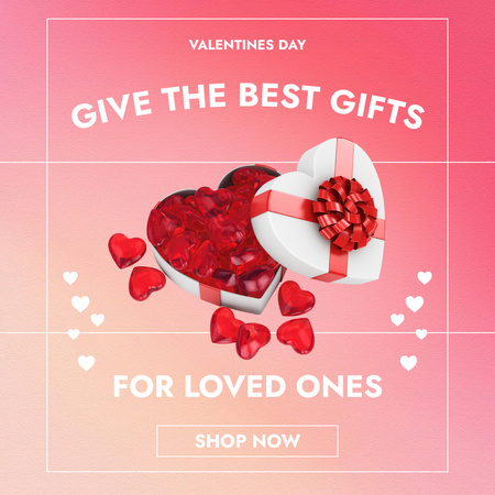 Best Valentine's Day Gift Offer with Gradient Rose Bouquet Instagram AD Design Template