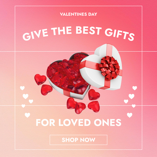 Best Valentine's Day Gift Offer with Gradient Rose Bouquet Instagram AD – шаблон для дизайну