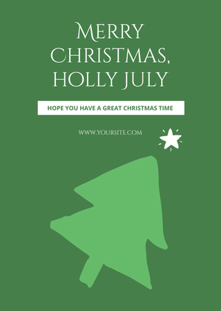 Christmas in July Greeting Card Postcard A6 Vertical Design Template