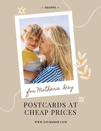 Mother's Day Podcast Offer with Family Photo Poster 8.5x11in – шаблон для дизайна