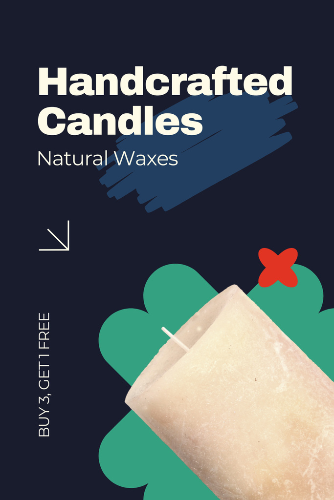 Designvorlage Sale Offer on Natural Wax Candles für Pinterest