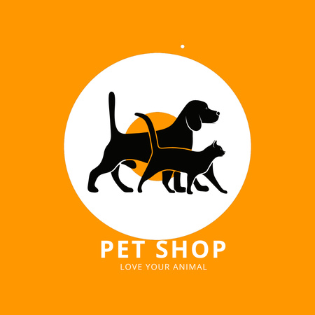 Pet Shop Goods for Cats and Dogs Animated Logo Design Template