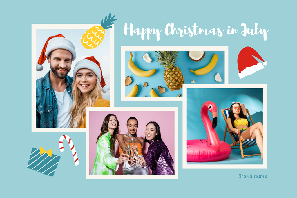 Szablon projektu Christmas Party in Julywith Merry Youth Mood Board