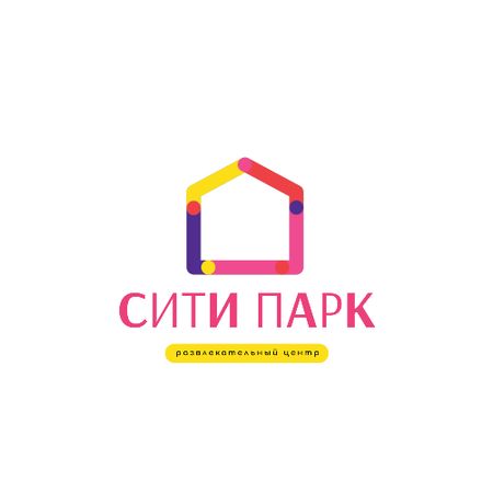 Entertainment Center with Colorful House Silhouette Animated Logo – шаблон для дизайна