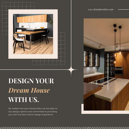 Home Design Services Offer with Stylish Rooms Instagram Design Template