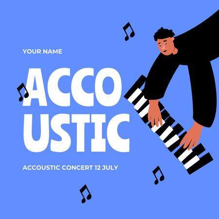 Ontwerpsjabloon van Instagram van Aankondiging van een akoestisch concert