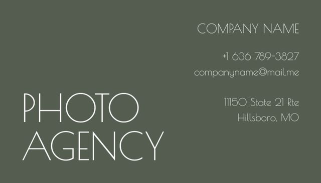 Photo Agency Services Offer Business Card US Design Template