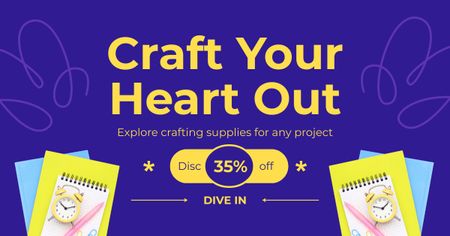 Offer On Crafting Supplies For Any Project Facebook AD Design Template