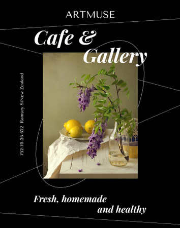 Cafe and Art Gallery Invitation Poster 22x28in Design Template
