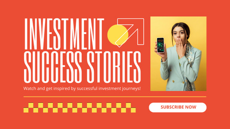 Designvorlage Erfolgsgeschichten über Investitionen in Unternehmen für Youtube Thumbnail