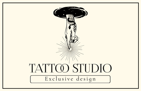 Designvorlage Exklusive Design-Tattoos im Studio-Angebot für Business Card 85x55mm