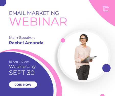 Webinar Topic about Email Marketing Facebook Design Template