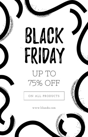 Black Friday Discount Ad with Simple Pattern Flyer 5.5x8.5in tervezősablon