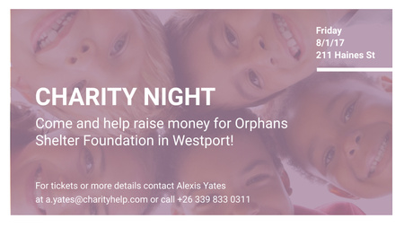 Designvorlage Glückliche Kinder im Kreis auf Charity Night für Title 1680x945px