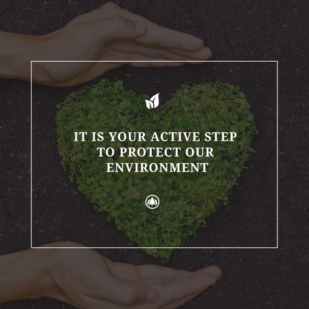Modèle de visuel Eco Quote on Heart of Leaves - Instagram AD