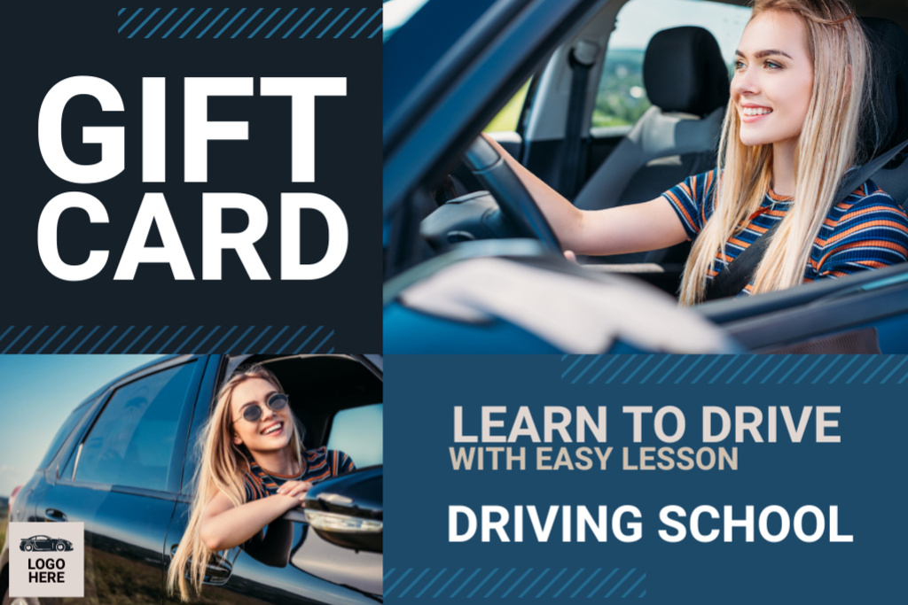 Designvorlage Premium Driving Course With Easy Lessons für Gift Certificate
