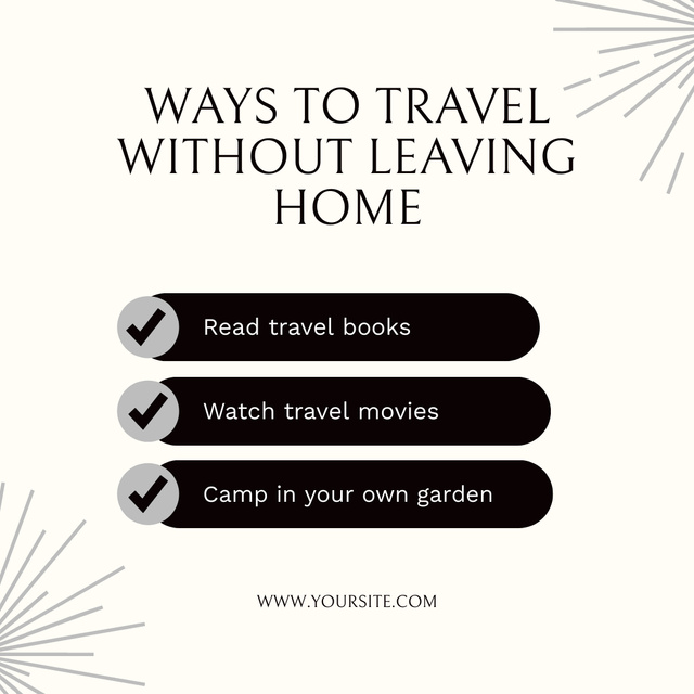 Inspiration by Reading Travel Books and Movies Instagram Tasarım Şablonu