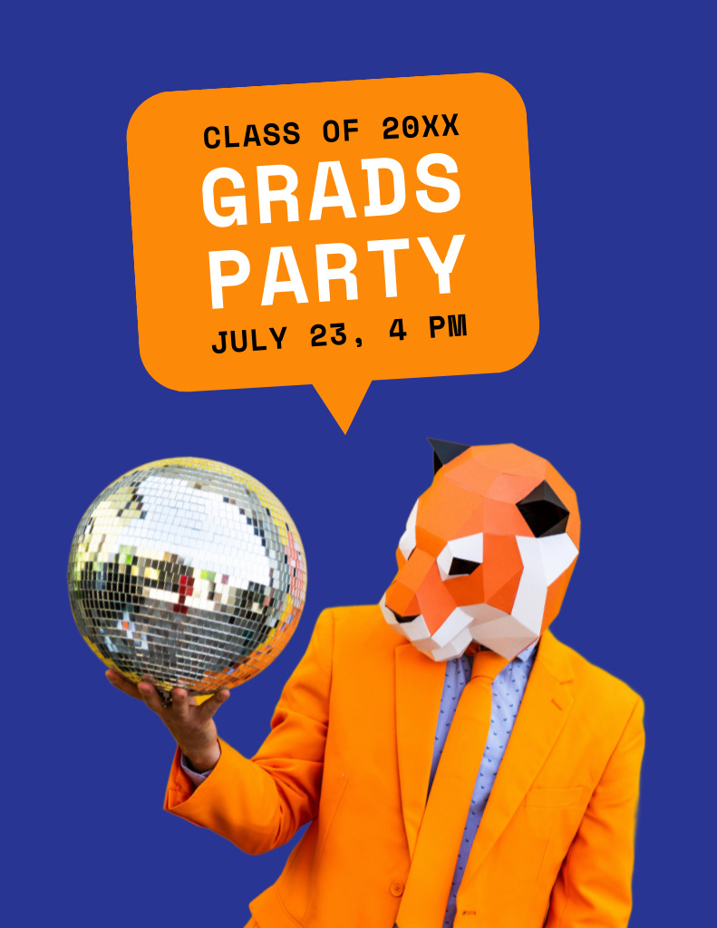 Graduation Party and Leisure Announcement Poster 8.5x11inデザインテンプレート