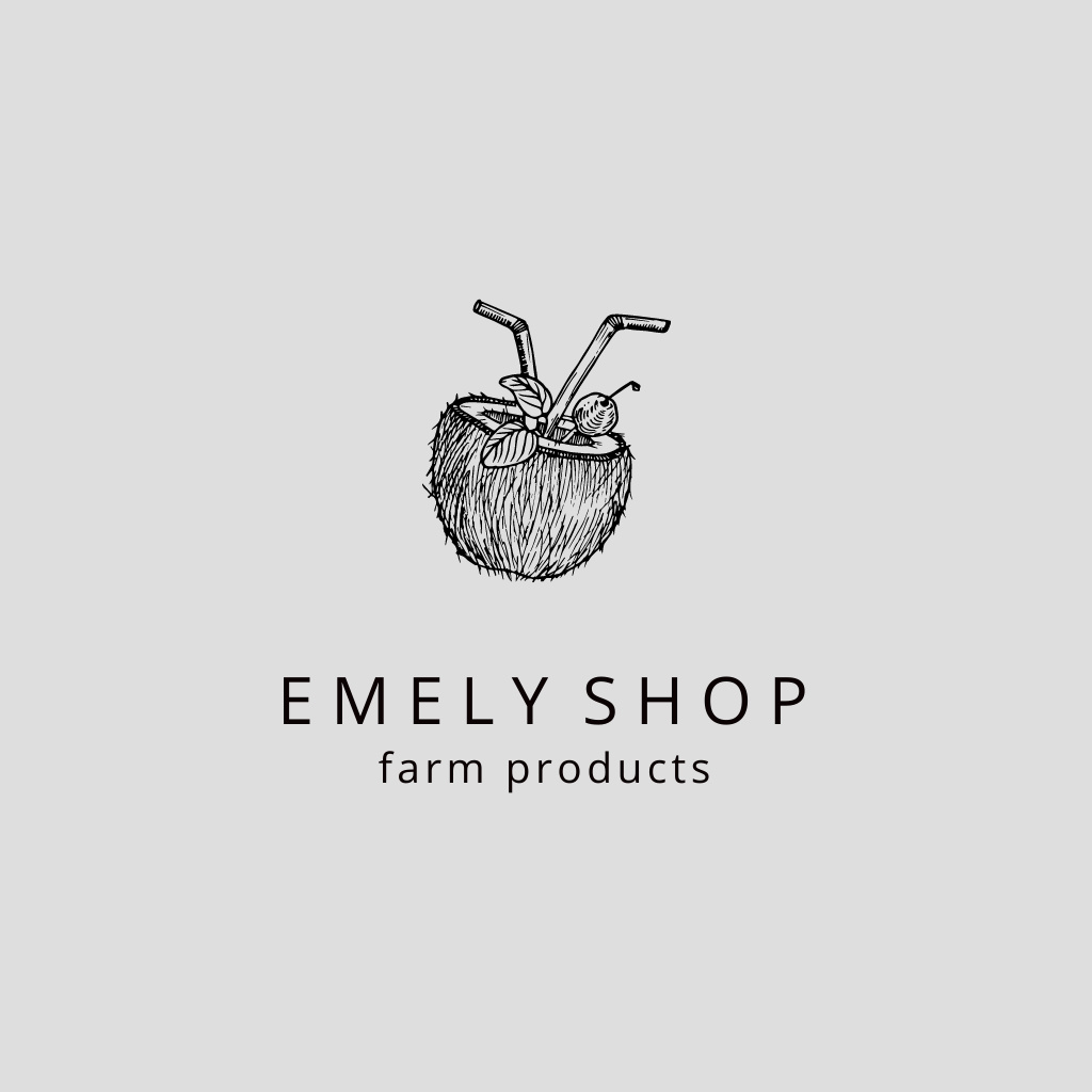 Farm Products Shop Ad Logo Tasarım Şablonu