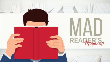 Reading Inspiration Man with Red Book Full HD video Šablona návrhu