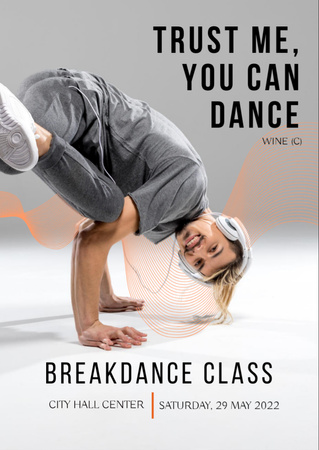 Breakdance Classes Ad Flyer A6 Design Template