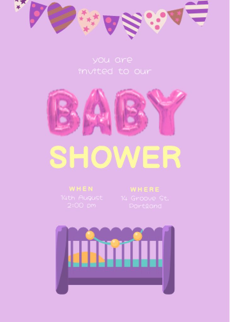 Designvorlage Stylish Baby Shower Party für Invitation